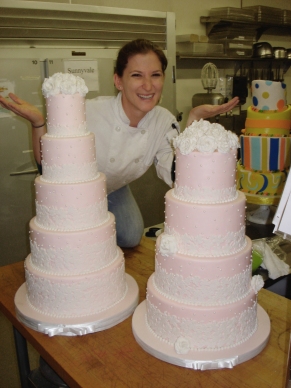 Karen with cakes
